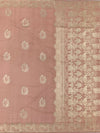 Dusty Rose Mashru Silk Saree with Mughal Arch Motifs & Zari Pallu
