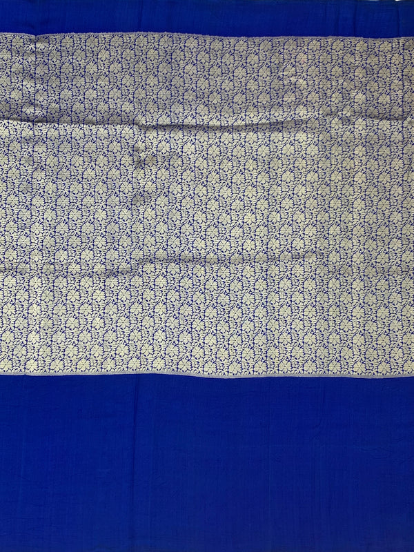 Elegant Magenta and Royal Blue Tussore Georgette Saree