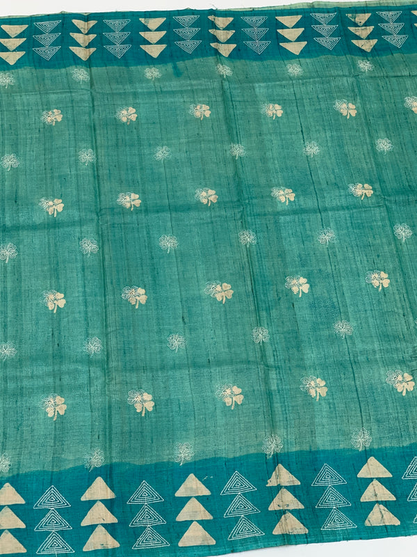 Tussar Silk Saree with Kantha Embroidery Work