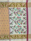Pastel Peach & Off-White Rajkot Patola Silk Saree with Traditional Motifs