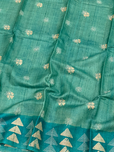 Tussar Silk Saree with Kantha Embroidery Work