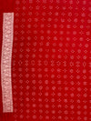 Radiant Crimson Red Mashru Silk Saree with Shibori Work & Bandhani Blouse