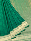 Emerald Green Mashru Silk Saree with Modern Geometric Weave