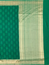 Emerald Green Mashru Silk Saree with Modern Geometric Weave