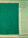 Emerald Green Mashru Silk Saree with Modern Geometric Weave
