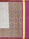 Ivory Cream & Magenta Rajkot Patola Silk Saree