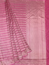 Contemporary Rose Pink Mashru Silk Saree with Geometric Zari Weave