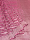 Contemporary Rose Pink Mashru Silk Saree with Geometric Zari Weave