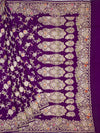 Royal Purple Tussar Georgette Saree with Intricate Floral Zari Weave