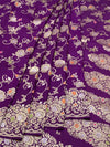 Royal Purple Tussar Georgette Saree with Intricate Floral Zari Weave