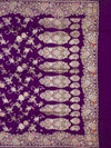 Royal Purple Tussar Georgette Saree with Intricate Floral Zari Weave