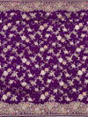 Royal Purple Tussar Georgette Saree with Intricate Floral Zari Weave