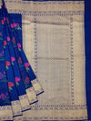 Royal Blue Tussore Georgette Saree with Woven Zari Pallu