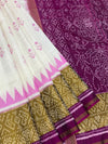 Ivory Cream & Deep Magenta Rajkot Patola Silk Saree