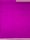 Vibrant Magenta Mashru Silk Saree with Geometric Silver Zari Pallu