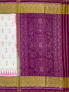 Ivory Cream & Deep Magenta Rajkot Patola Silk Saree