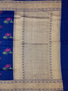 Royal Blue Tussore Georgette Saree with Woven Zari Pallu