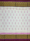 Ivory Cream & Deep Magenta Rajkot Patola Silk Saree