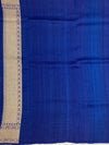 Royal Blue Tussore Georgette Saree with Woven Zari Pallu