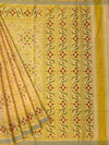 Soft Butter Yellow & Crimson Rajkot Patola Silk Saree