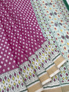 Vibrant Magenta & Cream Rajkot Patola Silk Saree