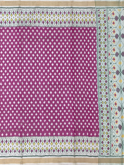 Vibrant Magenta & Cream Rajkot Patola Silk Saree