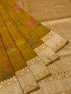 Mustard Yellow Tussore Georgette Saree