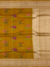 Mustard Yellow Tussore Georgette Saree
