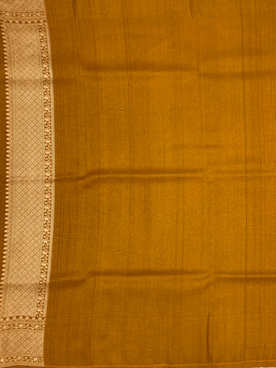 Mustard Yellow Tussore Georgette Saree